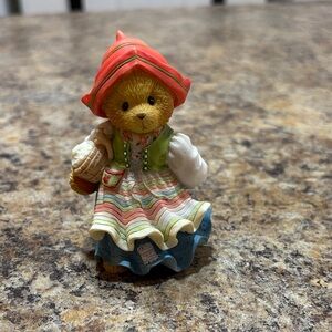 Cherished Teddies Figurine with Red and Blue Accents